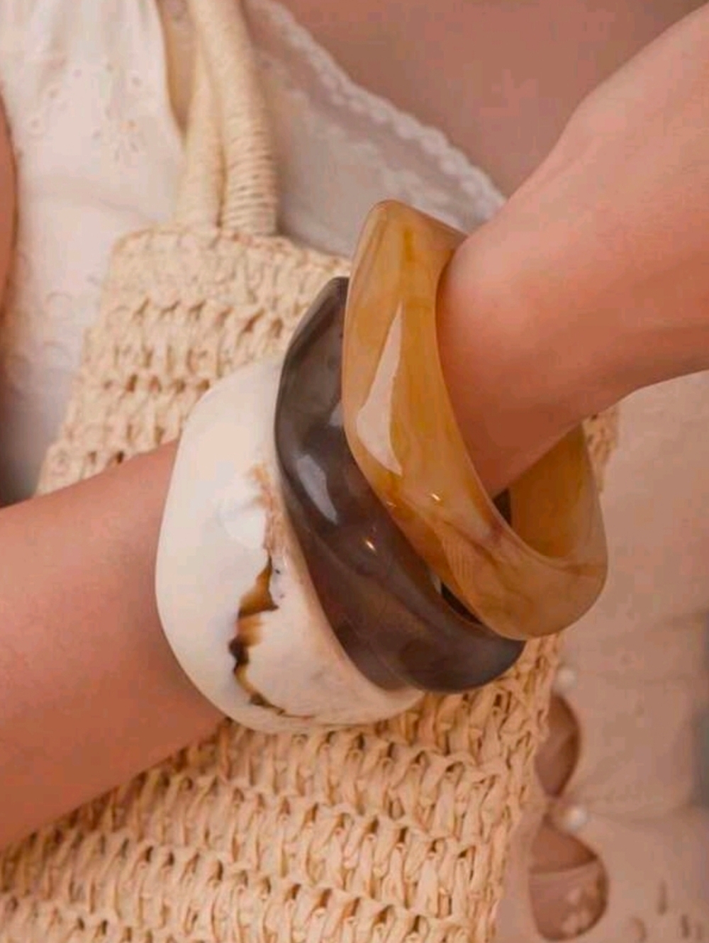 Set Of 3 Acrylic Bracelets